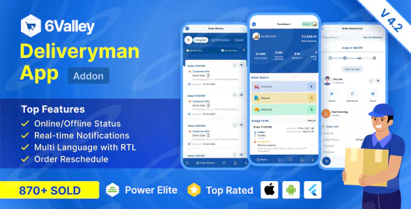 6Valley e-commerce – Delivery Man flutter app