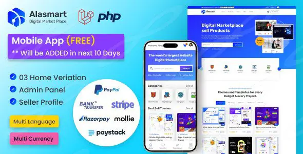 Alasmart – Digital Product Download Marketplace Laravel Script